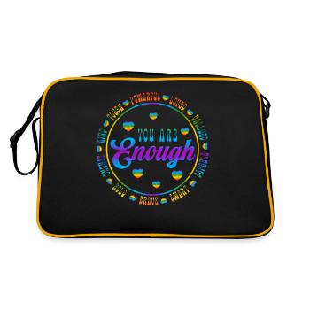 You Are Enough LGBTQ Inspirational - Retro Tasche - Schwarz/Gold - Hinten