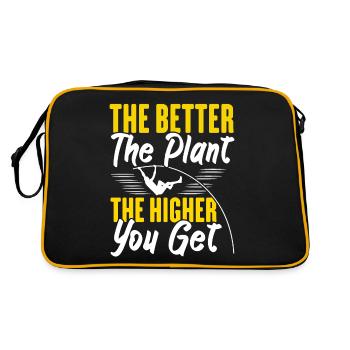 Je besser die Anlage, desto höher der Stabhochspru - Retro Tasche - Schwarz/Gold - Hinten