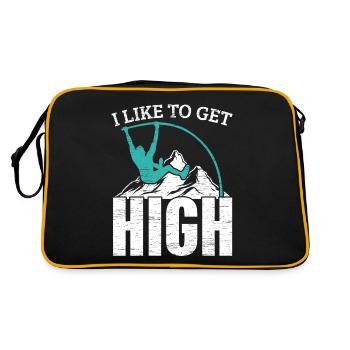 Ich will hoch hinaus Leichtathletik Stabhochsprung - Retro Tasche - Schwarz/Gold - Hinten