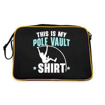 Stabhochspringerin Leichtathletik Das ist mein Sta - Retro Tasche - Schwarz/Gold - Hinten