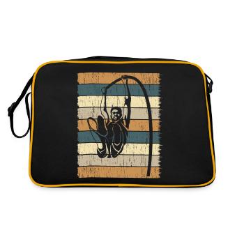 Retro Stabhochspringer Leichtathletik Stabhochspru - Retro Tasche - Schwarz/Gold - Hinten