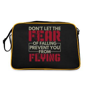 Die Angst vor dem Fallen hindert dich am Fliegen - Retro Tasche - Schwarz/Gold - Hinten