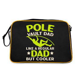Stabhochsprung Dad Stabhochspringer Leichtathletik - Retro Tasche - Schwarz/Gold - Hinten