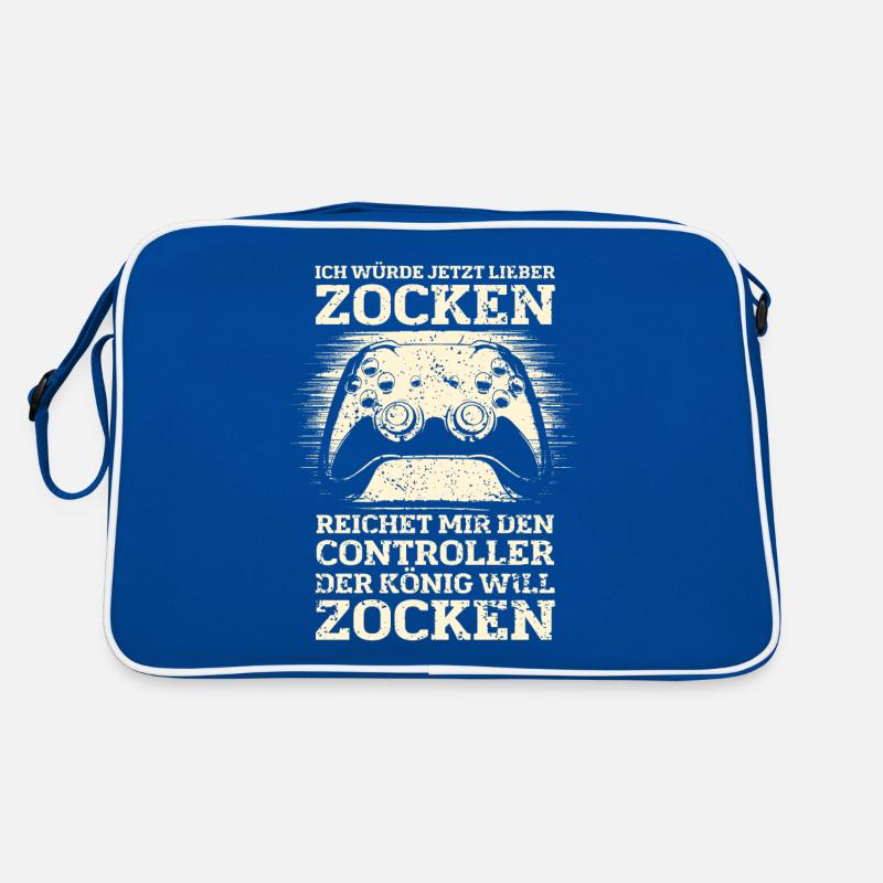 Der König will zocken Gamer Spruch mit Controller Retro Tasche