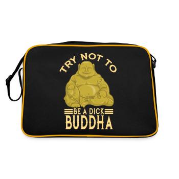 Bouddha Ami Méditation Bouddhisme - Sac Retro - noir/or - Dos