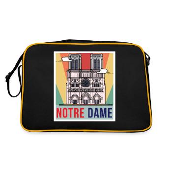 Notre Dame Retro Kathedrale Paris - Retro Tasche - Schwarz/Gold - Hinten