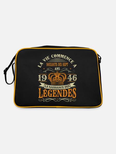 77 Ans 1946 Joyeux Anniversaire Vintage Perfection - Sac Retro - noir/or - Dos
