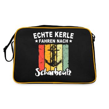 Scharbeutz Sprüche Scharbeutzer Spruch - Retro Tasche - Schwarz/Gold - Hinten