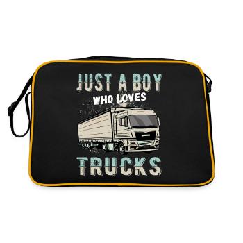just a boy who loves trucks - Retro Bag - black/gold - Back
