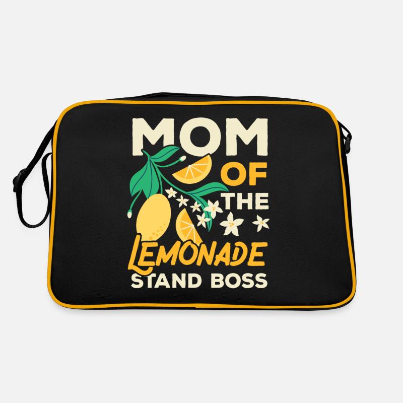 Mutter des Limonadenstand-Bosses Zitronenliebhaber - Retro Tasche - Schwarz/Gold