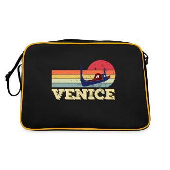 Venise Grand Canal Gondole Italie Romance - Sac Retro - noir/or - Dos