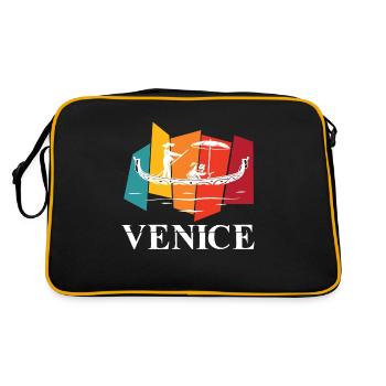 Venise Rétro Canal Grande Italie Romance - Sac Retro - noir/or - Dos