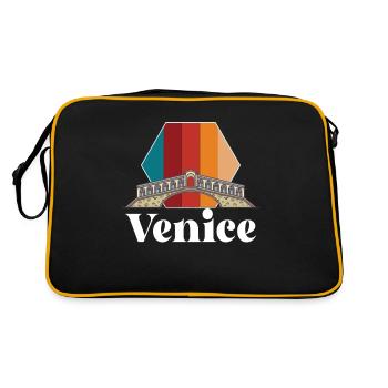 Canal de Venise Gondole Italie Lagune Mer - Sac Retro - noir/or - Dos