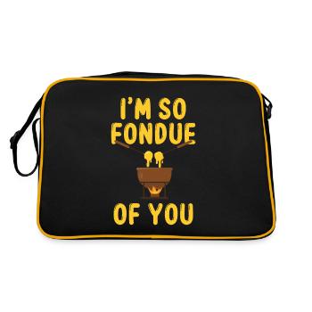 Fondue Suisse Fromage Alpes Suisses - Sac Retro - noir/or - Dos