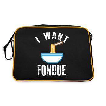 Liquid Cheese Fondue Swiss Alps Happiness - Retro Bag - black/gold - Back