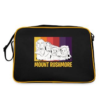 Mount Rushmore Amerika Präsidenten Denkmal - Retro Tasche - Schwarz/Gold - Hinten