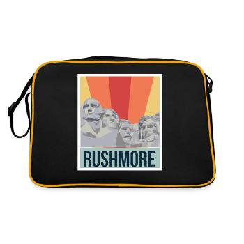 Rushmore Präsidenten Amerika Black Hills - Retro Tasche - Schwarz/Gold - Hinten