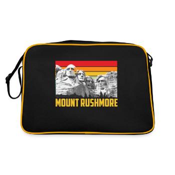 Mount Rushmore South Dakota Lincoln Denkmal - Retro Tasche - Schwarz/Gold - Hinten