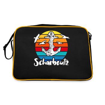 Scharbeutz Sprüche Scharbeutzer Ostsee - Retro Tasche - Schwarz/Gold - Hinten