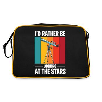 Astronomy Telescope Sun Jupiter Mars - Retro Bag - black/gold - Back