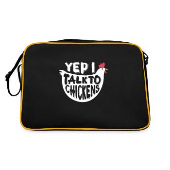 Poulet Farm Volaille Coq Poulets Cadeau - Sac Retro - noir/or - Dos
