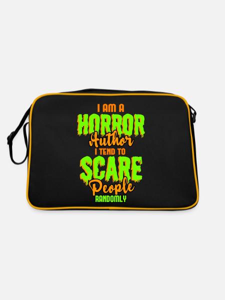 Im A Horror Author I Tend To Scare People Randomly - Retro Bag - black/gold - Back