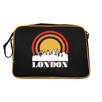 London Skyline Big Ben Westminster Castle - Retro Tasche - Schwarz/Gold - Hinten