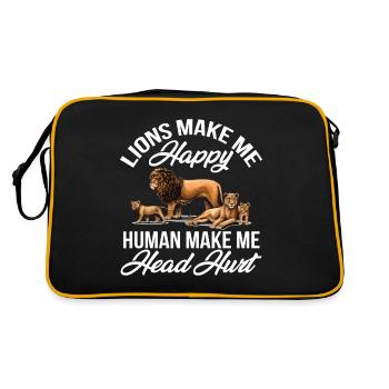 Les Lions font le bonheur de l’Afrique Safari - Sac Retro - noir/or - Dos