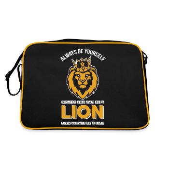 Lion Crown Lion's Mane Safari Lion Face - Retro Bag - black/gold - Back