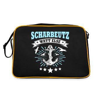 Scharbeutz Ostsee Scharbeutzer - Retro Tasche - Schwarz/Gold - Hinten