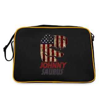 Patriotic Johnny Dinosaur Johnnysaurus - Retro Bag - black/gold - Back
