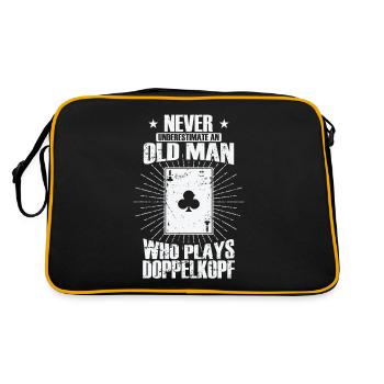 Ne sous-estimez jamais un vieil homme par Doppelkopf - Sac Retro - noir/or - Dos