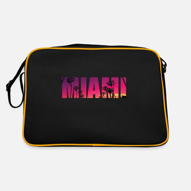 Miami Skyline Palms Sun Sea Florida Retro Bag