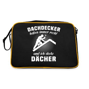 Dachdecker Dachspengler Dachdecken Dachklempner - Retro Tasche - Schwarz/Gold - Hinten