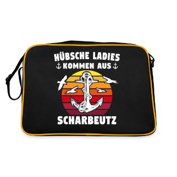 Scharbeutz Ostsee Scharbeutzer Souvenir - Retro Tasche - Schwarz/Gold - Hinten