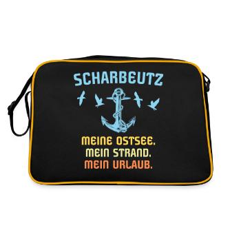 Scharbeutz Ostsee Scharbeutzer Souvenir - Retro Tasche - Schwarz/Gold - Hinten