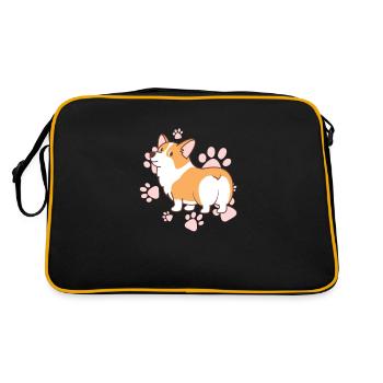 Corgi - Retro Tasche - Schwarz/Gold - Hinten