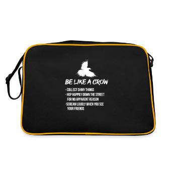 Raven Crow Bird Crow Birds Nature Crow GEschenk - Retro Bag - black/gold - Back