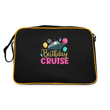 Kreuzfahrt Geburtstag - Retro Tasche - Schwarz/Gold - Hinten