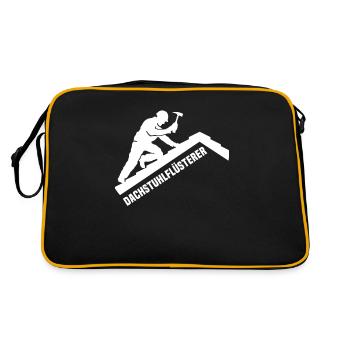 Dachdecker Sprüche Dachdecken - Retro Tasche - Schwarz/Gold - Hinten