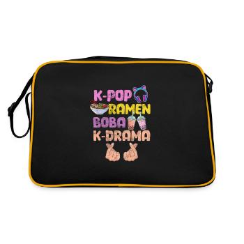 K-Pop Ramen Bubble Tea Cadeau de musique coréenne - Sac Retro - noir/or - Dos
