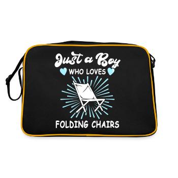Camping Folding Chair Camping I love folding chairs - Retro Bag - black/gold - Back