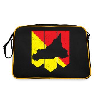 Sizilien Flagge Italien Sicilia - Retro Tasche - Schwarz/Gold - Hinten