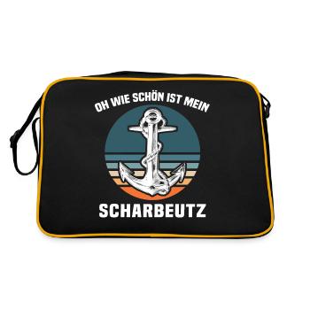 Scharbeutz Ostsee Scharbeutzer Urlaub - Retro Tasche - Schwarz/Gold - Hinten