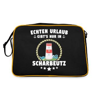 Scharbeutz Ostsee Scharbeutzer Urlaub - Retro Tasche - Schwarz/Gold - Hinten