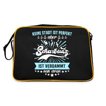 Scharbeutz Ostsee Scharbeutzer Urlaub - Retro Tasche - Schwarz/Gold - Hinten