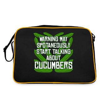 Gurke Witz Gurken - Retro Tasche - Schwarz/Gold - Hinten