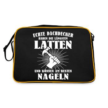 Dachdecker - Retro Tasche - Schwarz/Gold - Hinten