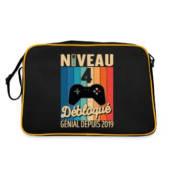 4 Ans 2019 Anniversaire Cadeau Citation Gamer - Sac Retro - noir/or - Dos
