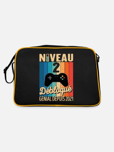 2 Ans 2021 Anniversaire Cadeau Citation Gamer - Sac Retro - noir/or - Dos